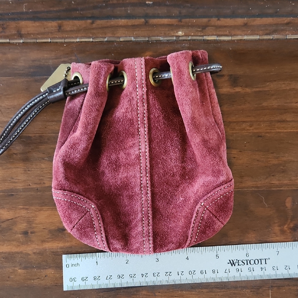 Coach Suede Drawstring Bag - Red